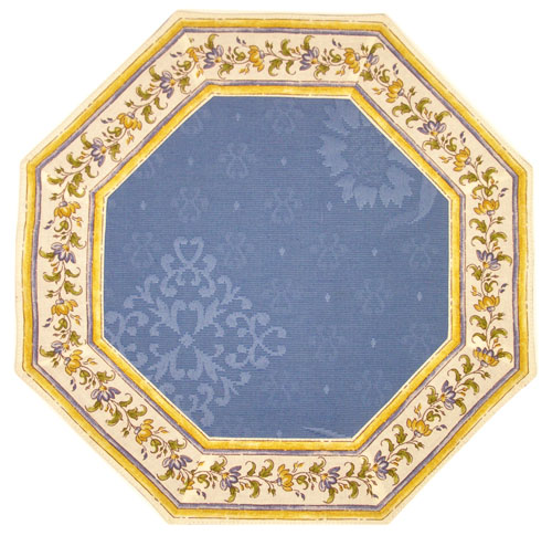 Octogonal Placemats Damask Jacquard (Moustier flower. blue) Octogonal Placemats Damask Jacquard (Moustier flower. blue)